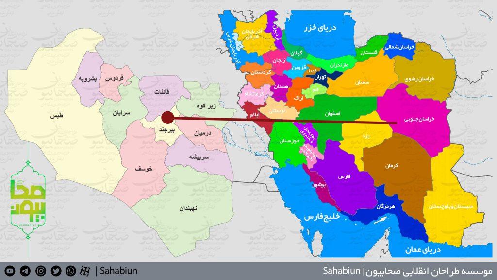 نقشه باکیفیت تقسیمات استان خراسان-جنوبی