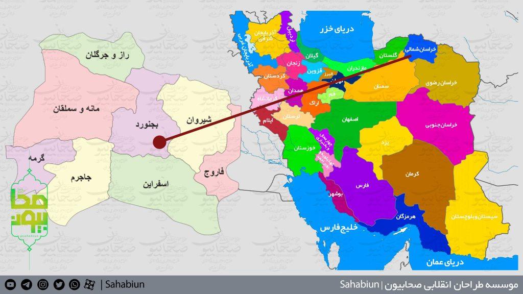 نقشه باکیفیت تقسیمات استان خراسان-شمالی
