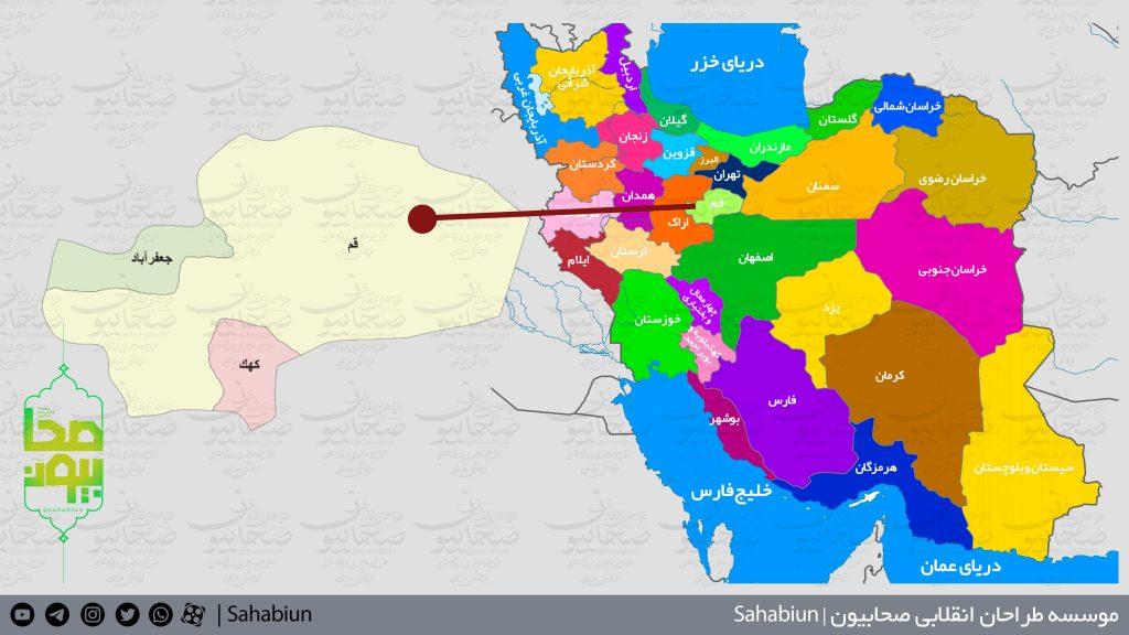 نقشه باکیفیت تقسیمات استان قم