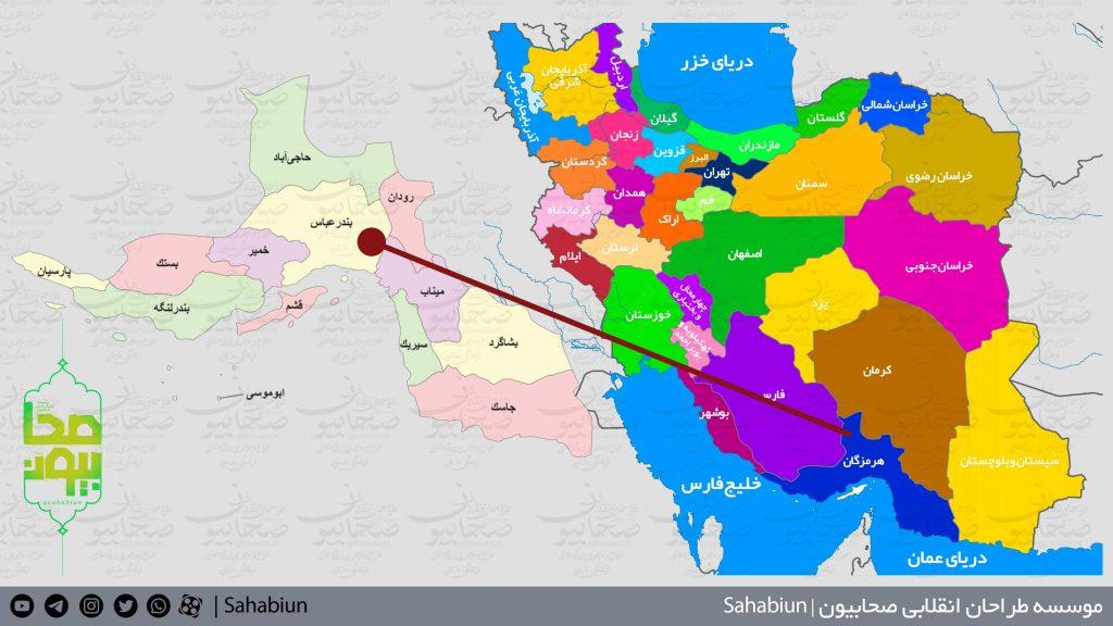 نقشه باکیفیت تقسیمات استان هرمزگان