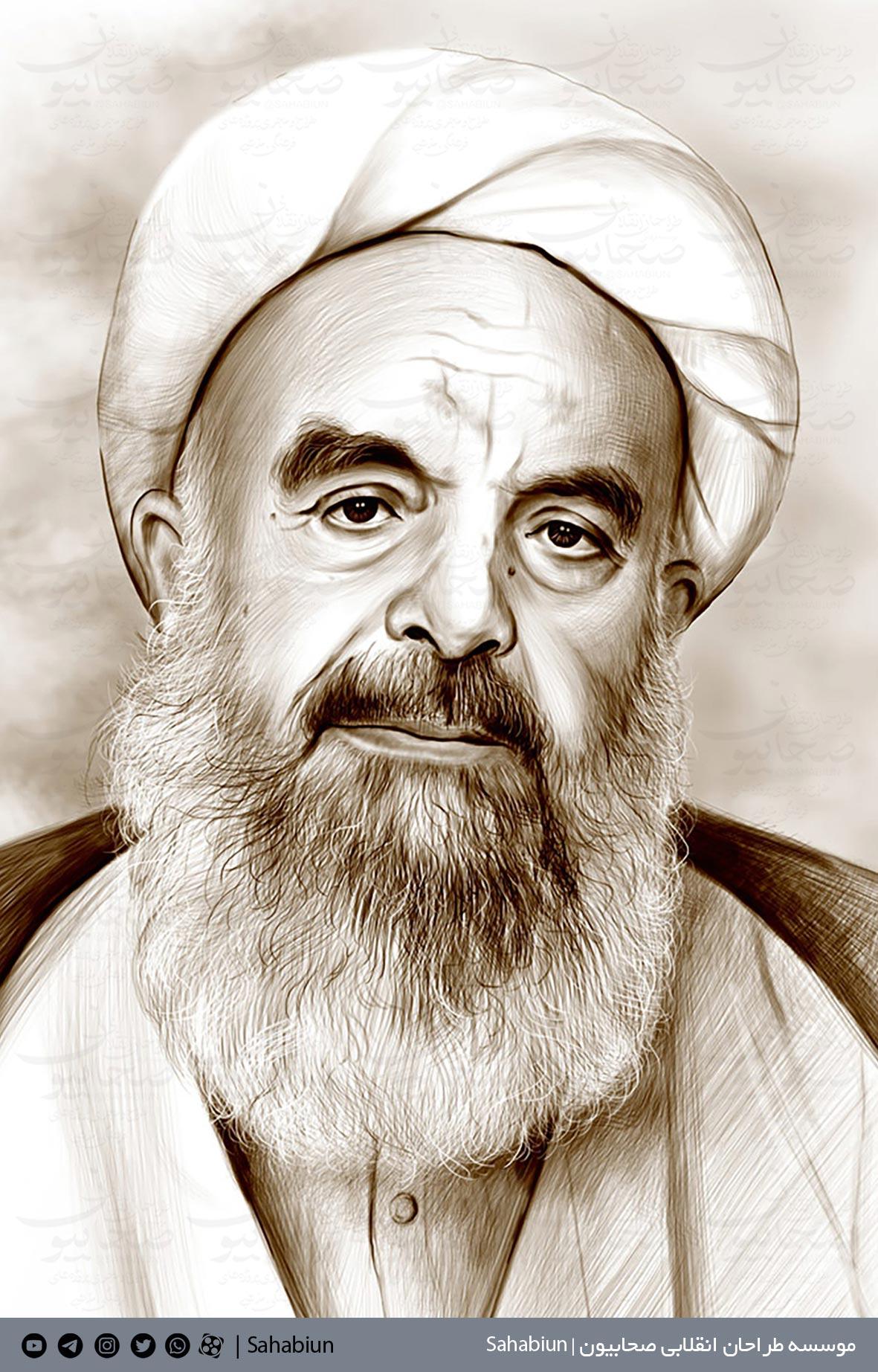 قاب عکس با کیفیت تصویر شهید آیت الله محمد صدوقی در نقشه ایران