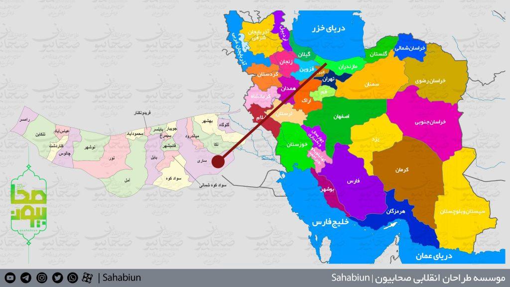 نقشه باکیفیت تقسیمات استان مازندران